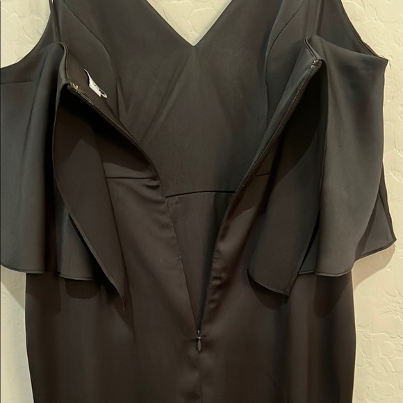 Shona Joy Black Luxe Frill Tulip Hem Maxi cocktail party wedding dress size 6 - Picture 8 of 9